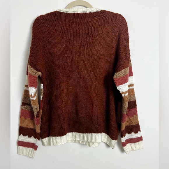 Anthropologie Elsamanda Alpaca Wool Blend Warm Desert Tone Crewneck Sweater L - Picture 4 of 10